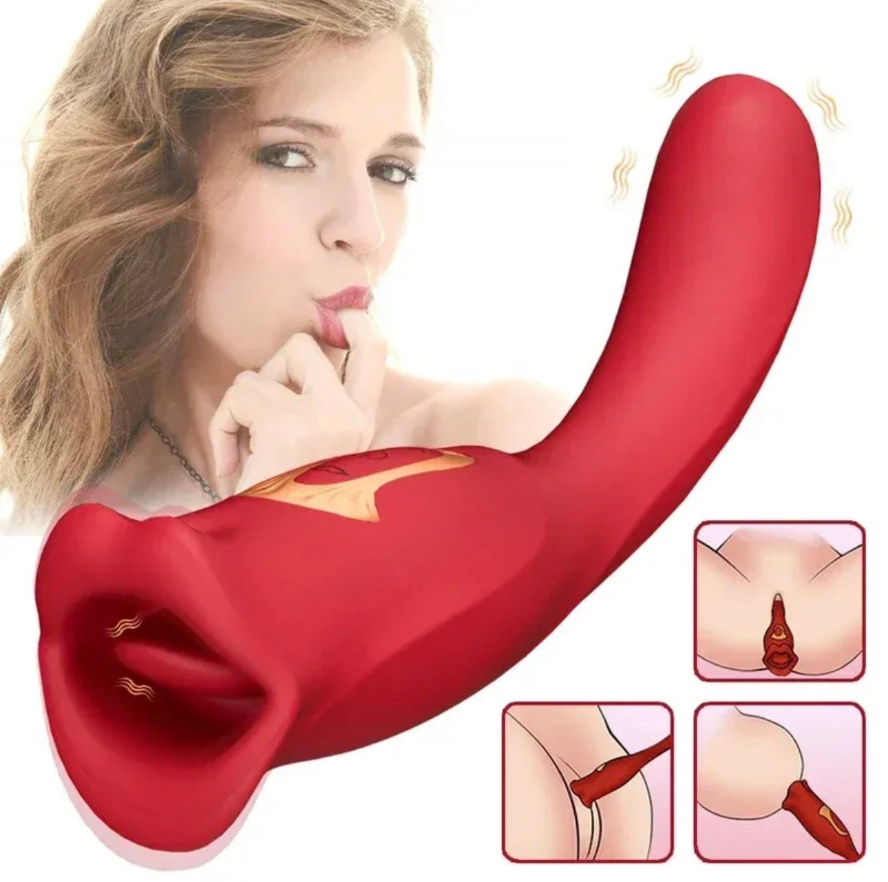 Vibromasseur léchant la langue et mordant pour femme, stimulateur anal, clitoris, mamelon, masturbateur féminin, adulte