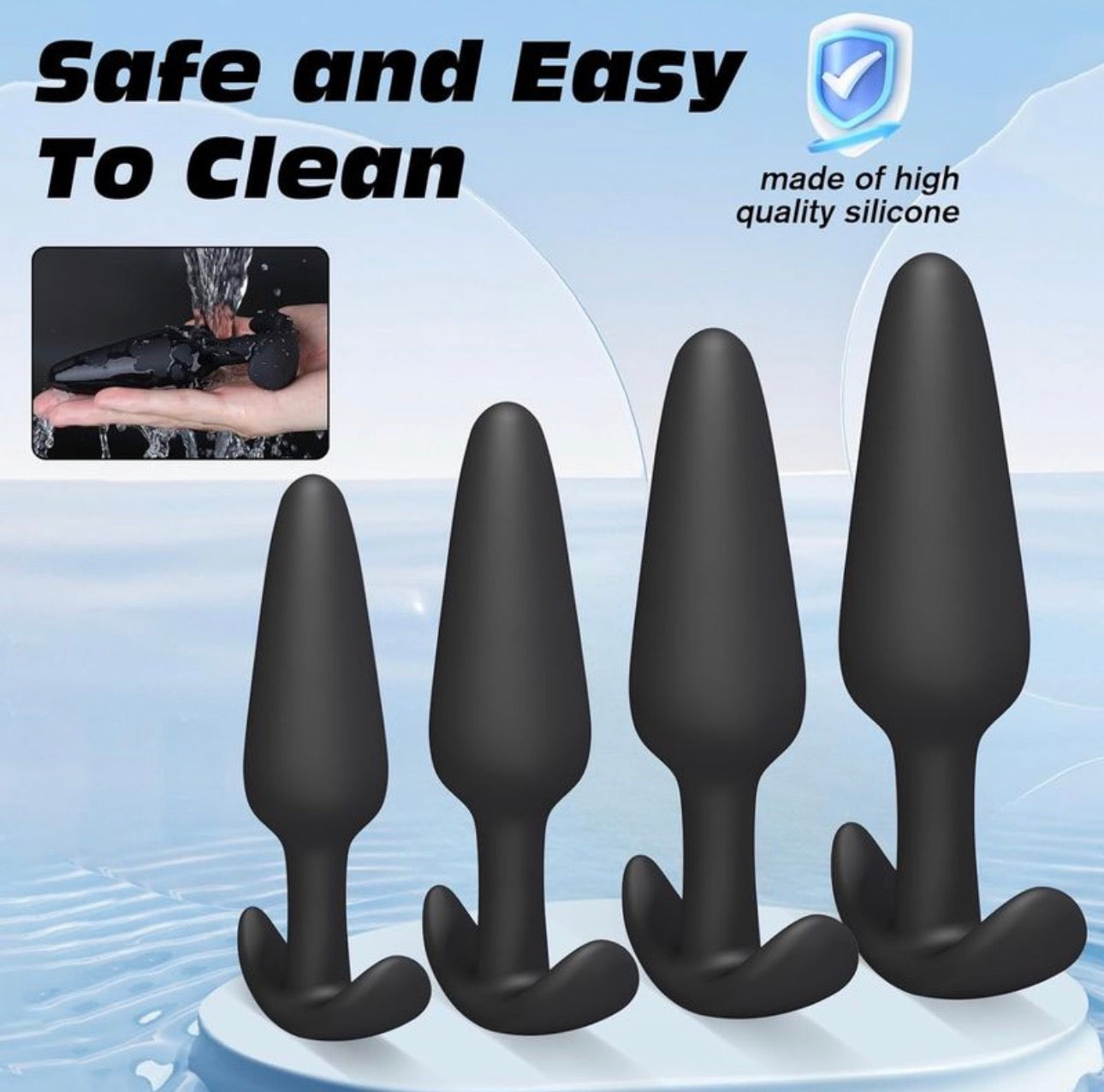 Ensemble de 4 plugs anaux en silicone