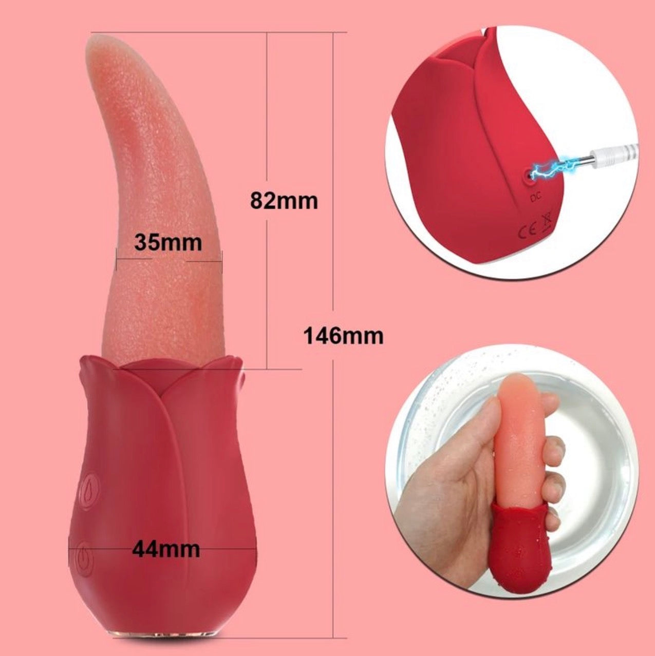 Vibrateur réaliste à lécher la langue