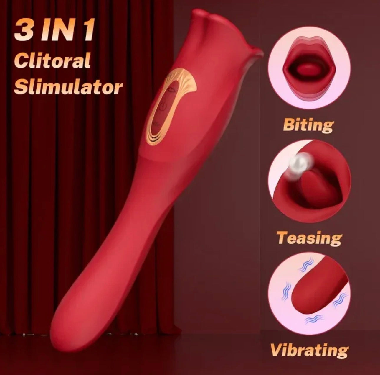 Vibromasseur léchant la langue et mordant pour femme, stimulateur anal, clitoris, mamelon, masturbateur féminin, adulte