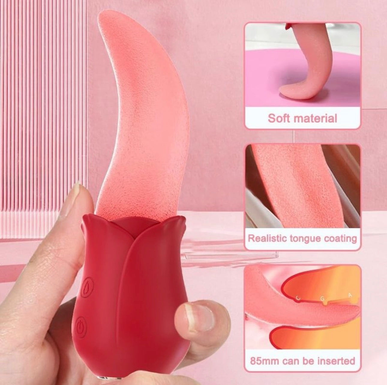 Vibrateur réaliste à lécher la langue